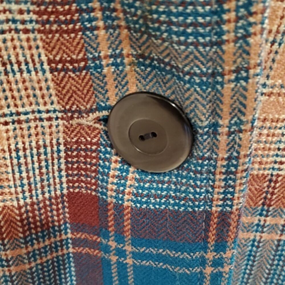 Vintage plaid wood coat (70's) - Picture 4 of 10